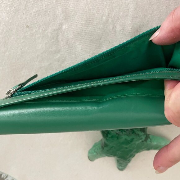 Kenneth Cole Reaction Foldover Flap Wallet Genuine Leather Green - Picture 6 of 8